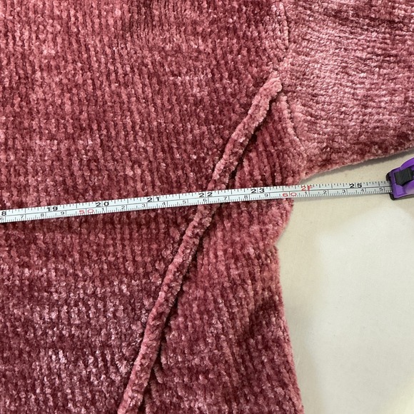 Pink Rose Chenille Cowl Neck Sweater Women's XL Cozy Plush Knit - Picture 7 of 7